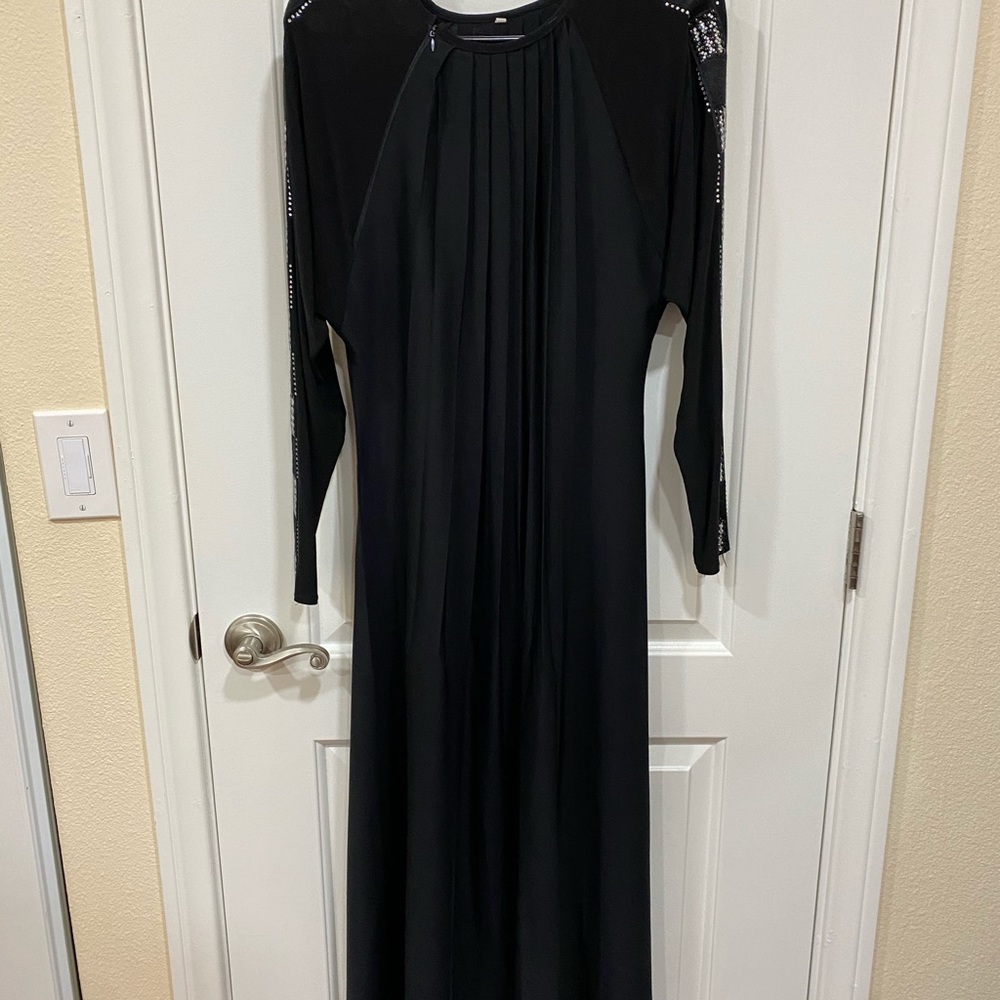 Black Abaya W/ Silver Details